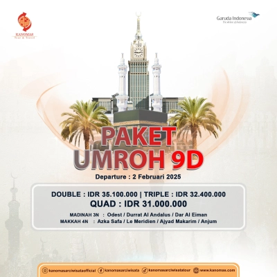 PAKET UMROH 9 HARI BY GARUDA INDONESIA DIRECT MADINAH