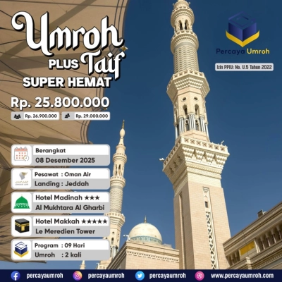 Umroh Plus Taif Super Hemat 08 Desember 2025