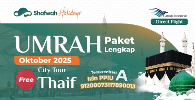 Umrah Paket Lengkap - Free Thaif 12 OKTOBER 2025 16 HARI JEDMED START BDJ
