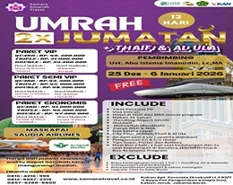 UMRAH 2X JUMATAN PLUS THAIF & AL'ULA 25 DESEMBER 2025
