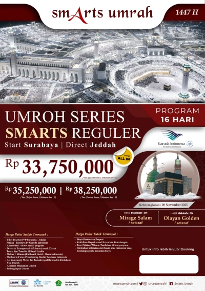 Smarts Reguler 16Hr GA Jed Via Surabaya {08 Nov}