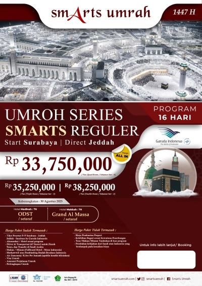 Smarts Reguler 16Hr GA Jed Via Surabaya {30 Aug}