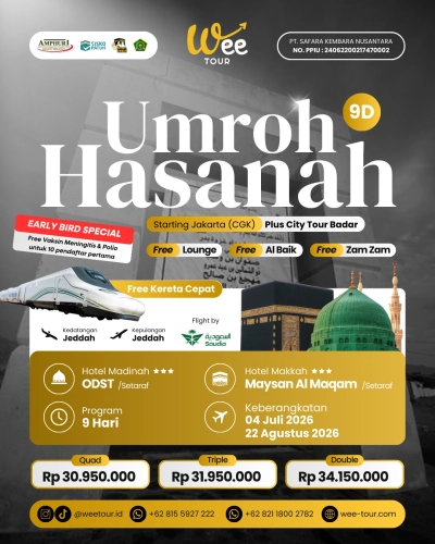 UMRAH HASANAH PLUS ZIARAH BADAR 9D