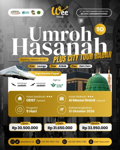 UMRAH HASANAH PLUS CITY TOUR BADAR 9D